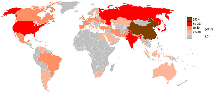 Steel-production-(in-million-tons)-by-country-in-2007