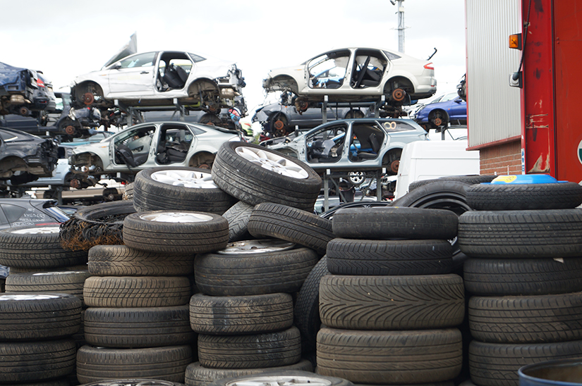 Tyres ready for recycling