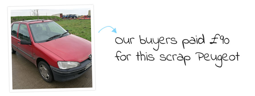 scrap peugeot purchased by our buyer