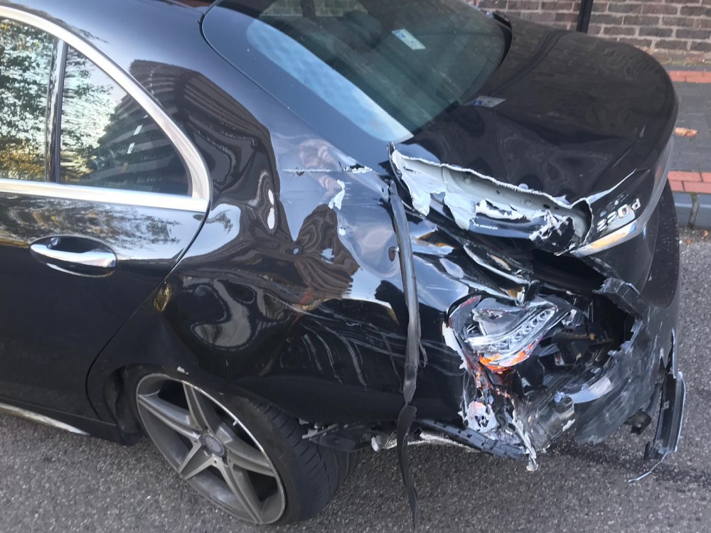 A total insurance write off damaged car