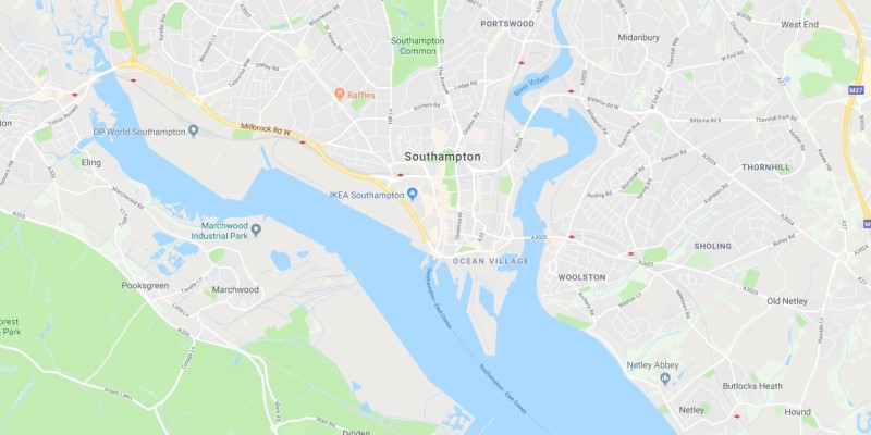 Map of Southampton Scrap Car Collection Areas