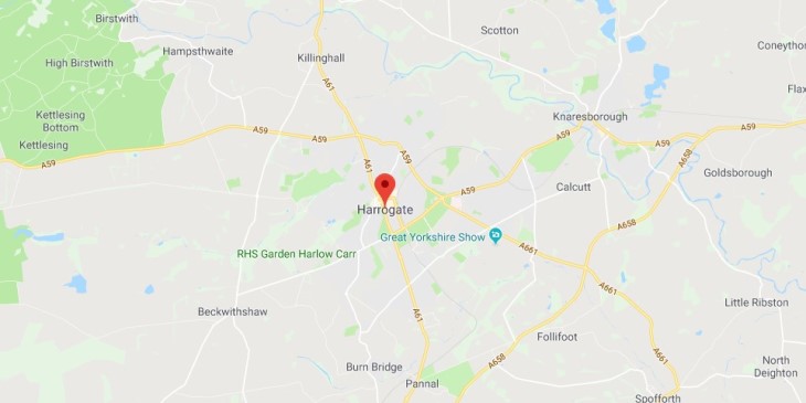 Map of Harrogate Scrap Car Collection Areas