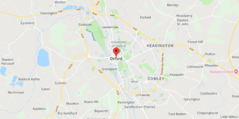 Map of Oxford Scrap Car Collection Areas
